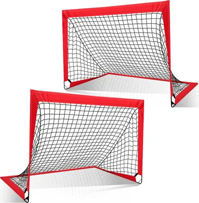 Produktbild von Jiubiaz Fußballtor 2 Stücke für Kinder, Klappbares Fußballnetz Mini-Fußballtor Falttor 120 x 90 x 90 cm