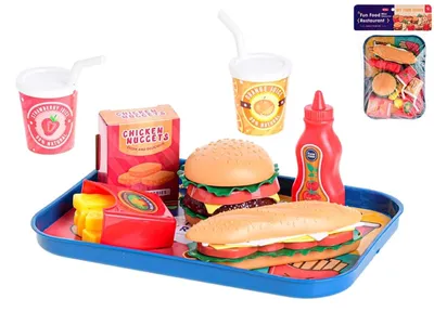 Immagine prodotto di Set fast food con vassoio 26x19cm 26 pezzi