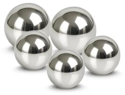Image de Set de 5 boules flottantes comme décoration de bassin Boules en acier inoxydable en 2 tailles