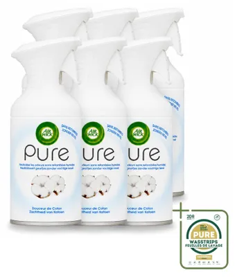 Zdjęcie produktu dla 6 sztuk sprayu do pomieszczeń Air Wick - zapach "Miękkość bawełny" - 250 ml - zestaw ekonomiczny