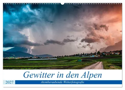 Immagine prodotto di Temporali sulle Alpi (calendario da parete 2027, formato DIN A2 orizzontale), calendario mensile CALVENDO