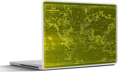 Produktbild von MuchoWow® Laptop Aufkleber Sticker Cover Weltkarte - Vintage - Lila 40x30 cm - Laptop Dekoration - Selbstklebend