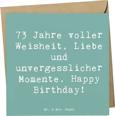 Produktbild von Mr. & Mrs. Panda Klappkarte Spruch 73. Geburtstag - Meeresbrise - Geschenk, Feier, faltkarte, einzigartig, Alter, besonderer, doppelkarte, Happy Birthday, Grußkarte