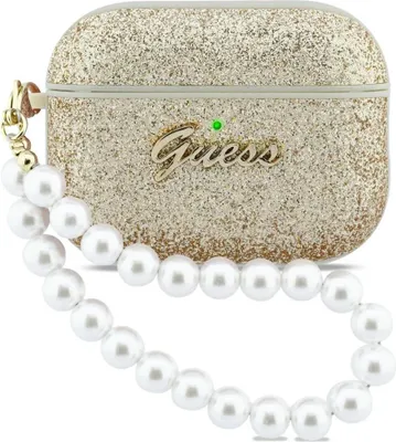 Immagine prodotto di Guess Glitter Pearl Strap Custodia per AirPods Pro 3, oro
