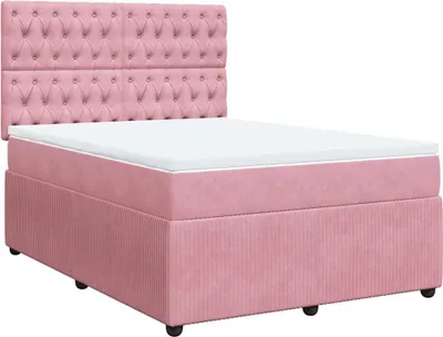 Obrázok produktu pre vidaXL Boxspring posteľ s matracom Pink 140x190 cm Velvet
