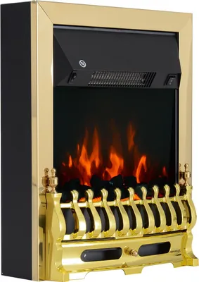 Zdjęcie produktu dla Kominek elektryczny Kominek stojący z efektem płomienia 1000/2000W 48,2 x 18,5 x 59,2 cm w kolorze złotym na przytulne wieczory