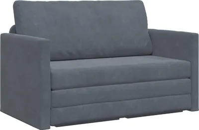 Zdjęcie produktu dla vidaXL Rozkładana sofa ciemnoszara 124 x 71 x 78 cm aksamitna