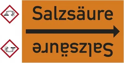 Produktbild von Dreifke® Rohrleitungsband Salzsäure, DIN 2403, ab Ø 15mm, orange/schwarz, 33m...