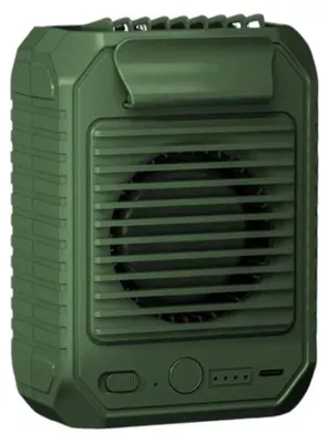 Image de Ventilateur portable à porter à la ceinture ou à la taille - Mini-ventilateur turbo - Batterie 10 000 mAh - 3 vitesses - Silencieux - Puissant flux d'air - Recharge USB - Vert