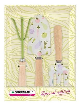 Produktbild von Gartengeräte-Set für Frauen – Kratzgreifer, Harke, Schaufel GR0154