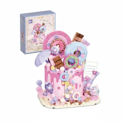 Zdjęcie produktu dla Klocki w kształcie tortu COIL, zestaw klocków, klocki do zabawy, zestaw klocków do zabawy, kreatywne majsterkowanie, wykroczenia, kompatybilne klocki, tort urodzinowy, 344 szt.