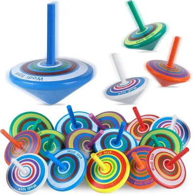 Imagen del producto de Juguetes de madera, 15 piezas de colores, materiales naturales, para niños