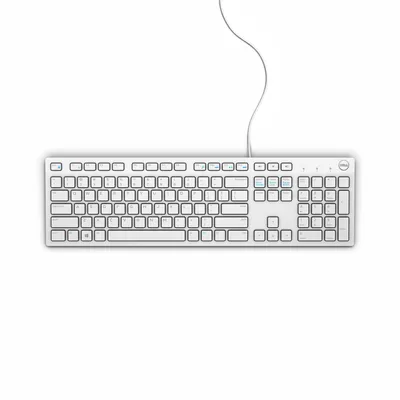 Produktbild von DELL kabelgebundene Tastatur – KB216 - US international (QWERTY) - weiß, Volle Größe (100%), Kabelgebunden, USB, QWERTY, Weiß