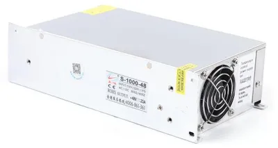 Obrázok produktu pre Napájací zdroj 48 V DC, 1000 W – priemyselný spínaný napájací zdroj – vstup 220 V – transformátorové napájanie – strieborný