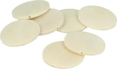Zdjęcie produktu dla 10 okrągłych drewnianych koralików płaskich 40 mm