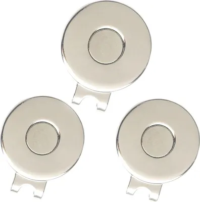 Produktbild von 3 Stück magnetische Golfhut-Clips, rostfrei, korrosionsbeständig, tragbar, vernickelte Legierungsclips, Metall-Golfballmarker