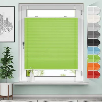 Productafbeelding van Plissé gordijn, boorvrij, groen, 40 x 110 cm