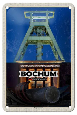 Produktbild von Blechschild Städte Bochum Bergbaumuseum Deutschland 12x18cm Schild