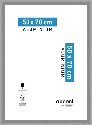 Produktbild von accent by nielsen Aluminium Bilderrahmen Largo, 50x70 cm, Struktur Silber Matt