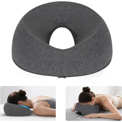 Produktbild von Ergonomisches Gesichtskissen für Bauchschläfer & Massage Dunkelgrau