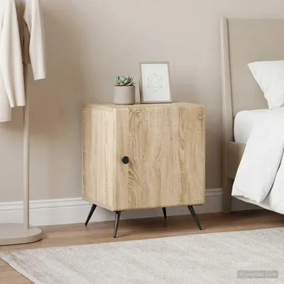 Obrázek produktu pro vidaXL Noční stolek, 2 kusy, barva Sonoma, rozměry 43 x 34,5 x 50 cm, materiál: dřevotříska