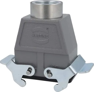Obrázok produktu pre HARTING Han 10B vysoké puzdro spojky, 1xPG21 priamy výstup kábla, s 2 priečnymi úchytkami, skrutkovanie PG21, upínací rozsah