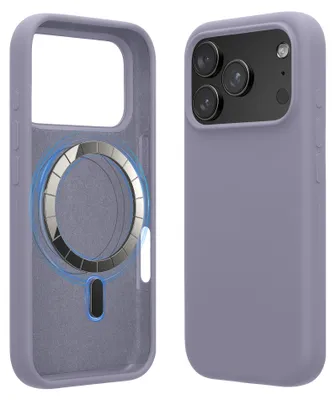 Produktbild von kwmobile Hülle kompatibel mit Apple iPhone 17 Pro Max Hülle - magnetisches Silikon Case kompatibel mit MagSafe - Cover gummiert Lavendel