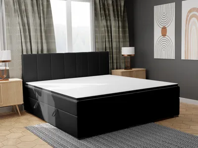 Produktbild von FEDVE Boxspringbett Schlafzimmerbett GANDIA mit 2 Bettkästen, Doppelbett mit Bonell-Matratze und Topper 160x200