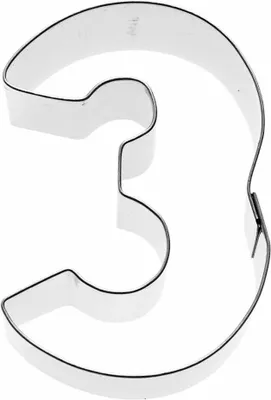 Image de Birkmann Emporte-pièce nombre 3, emporte-pièce, moule à biscuit, biscuit, acier inoxydable, 6 cm, 196582