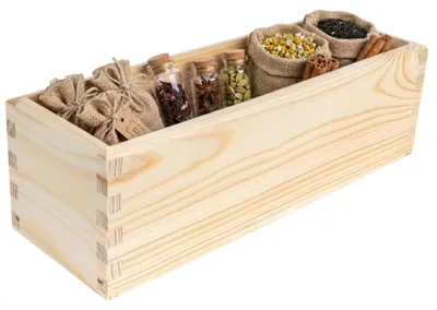 Productafbeelding van Creative Deco opbergdoos houten kist zonder deksel 30x10x9 cm