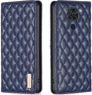 Produktbild von Redmi Note 9 Hülle, Elegant Bookstyle Flip Leder Kartenfächer Schutzhülle mit Ständer für Xiaomi Redmi Note 9 Blau