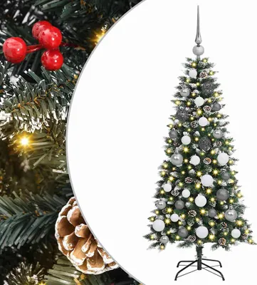Image de vidaXL Sapin de Noël artificiel avec 150 LEDs avec support Vert 120 cm