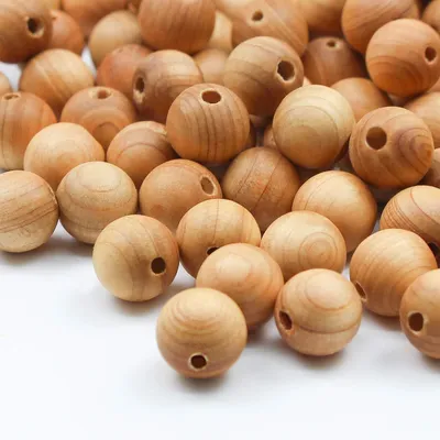 Image de 500 perles de bois de santal naturel de 6 mm pour la création de bijoux artisanaux