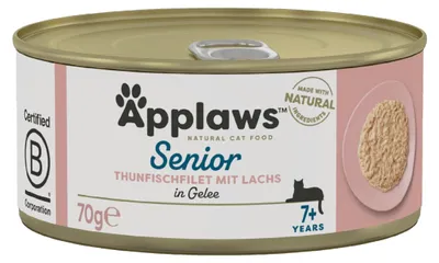 Productafbeelding van Applaws 5060333431891, Senior, Geschikt voor alle rassen, Zalm, Tonijn, 70 gram