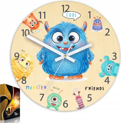 Produktbild von ModernClock, wanduhr, Silent Wanduhr, Wanduhr für Kinder, Uhr süße Monster
