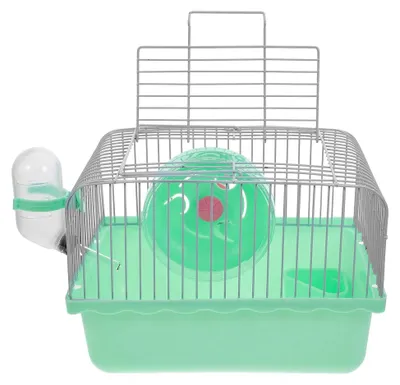 Produktbild von Tragbarer Hamsterkäfig für Kleintiere mit Wasserflasche und Zubehör