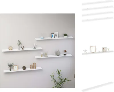 Produktbild von vidaXL Wandregale 4 Stk. Weiß 100x9x3 cm -  Wandregale
