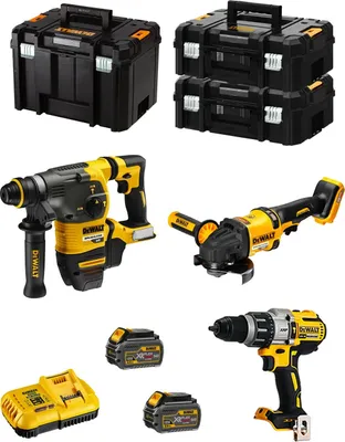 Produktbild von DeWALT Kit FVK381T2HD-QW 54V/18V (DCH333 + DCD996 + DCG418 + 2 x 6,0 Ah + DCB118 + 2 x TSTAK II + TSTAK VI)