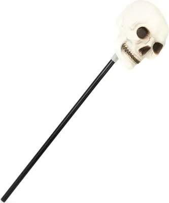 Produktbild von Totenkopf Zepter Halloween Kostümzubehör phosphoreszierend schwarz-weiss 60 cm