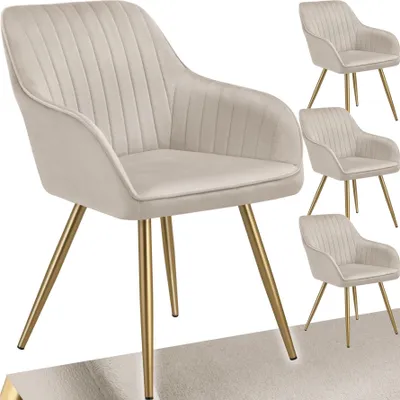Produktbild von tectake® Esszimmerstuhl Marilyn gepolstert, in Samtoptik, gesteppt 58 x 62 x 82 cm