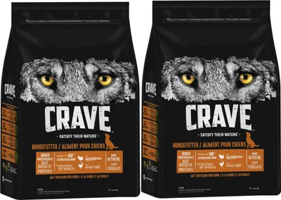 Produktbild von CRAVE™ Hund Beutel mit Truthahn und Huhn 2 x 2,8kg
