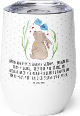 Produktbild von Mr. & Mrs. Panda thermosbecher Hase Blume - Weiß - Geschenk, Edelstahlbecher, Kindergeburtstag, Thermobecher, Thermo Becher, Geburtstag, glühweinbecher, kaffee tasse