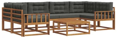 Produktbild von vidaXL Outdoor-Sofagarnitur mit Kissen 7 pcs Natur und Anthrazit