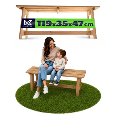 Produktbild von KADAX Parkbank aus Holz ohne Rückenlehne 119 cm, massive Terrassenbank