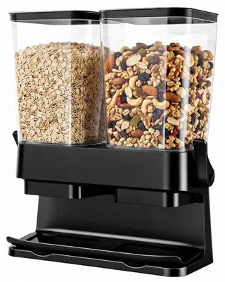 Productafbeelding van Set van 2 muesli-dispensers, luchtdichte opbergcontainers voor droge voedingsmiddelen