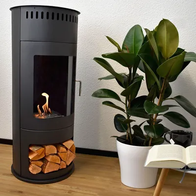 Produktbild von GLOW FIRE Ethanol Kamin 'Bergen' | Ethanolofen in schwarz mit 6 Std. Brenndauer und 2 KW Heizleistung | HxD: 112,5x45 cm