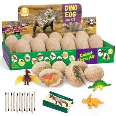 Image de Kit de fouilles de dinosaures, 12 pièces - Jouet éducatif