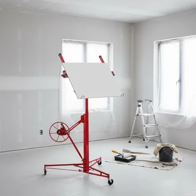 Produktbild von Gipskartonplatten-Hebegerät für Trockenbauplatten – Tragfähigkeit: 68 kg, verstellbar von 140 bis 350 cm