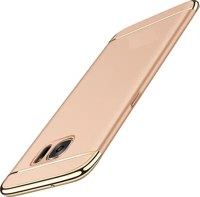 Produktbild von Handy Hülle Schutz Case für Samsung Galaxy S7 Bumper 3 in 1 Cover Chrom Gold