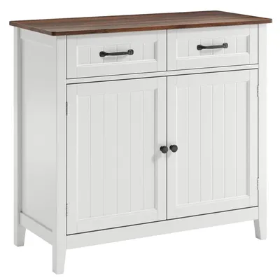 Produktbild von Küchen-Sideboard mit 2 Schubladen und 2 Türen, Arbeitsplatte, Braun